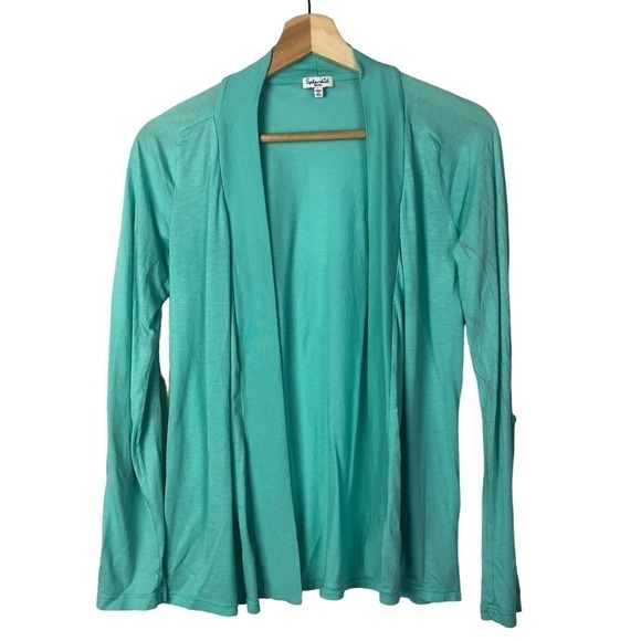 Splendid Turquoise Blue Ultra Lightweight Drape Front Cardigan Sweater S - Picture 1 of 4